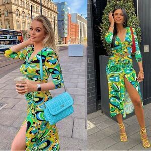 ZARA DRAPED PRINTED SKIRT